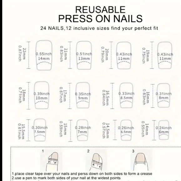 24 Pieces Fake Press On Nails - Picture 3 of 5